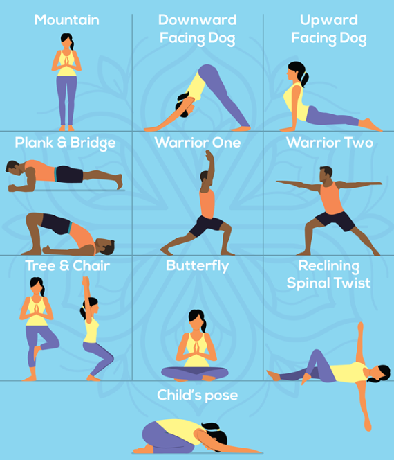 12 basic Yoga Poses